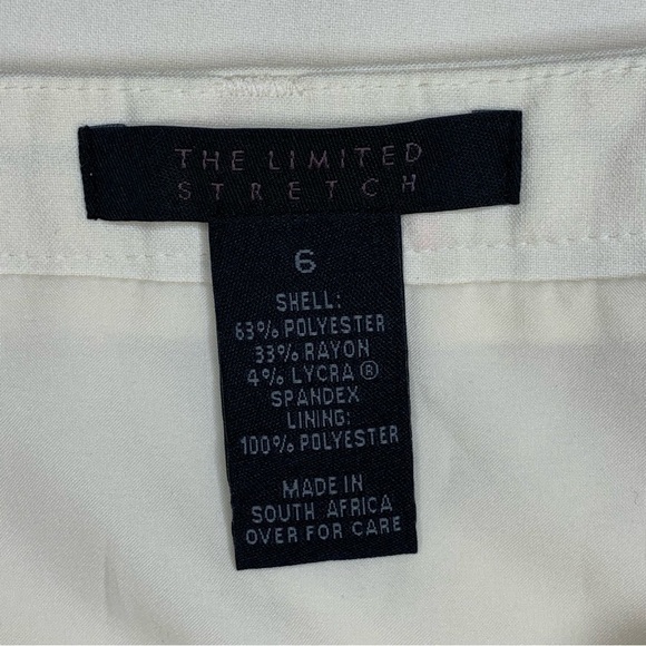 Size 6 The Limited Ivory White Pencil Skirt Stretch Y2k Belted Coastal Neutral - Picture 5 of 6
